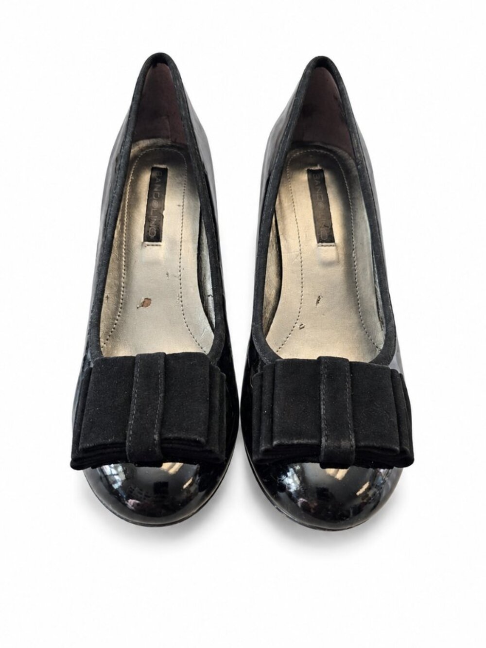 Bandolino Black Bow Toe Heels, Size 7.5